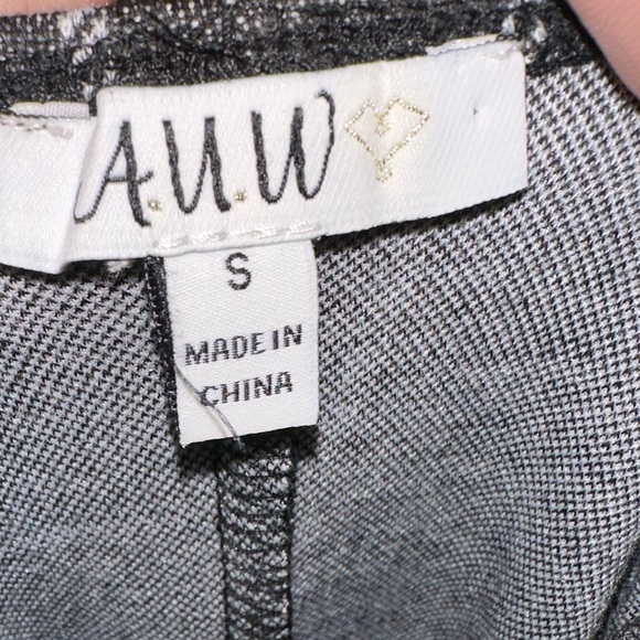 A.U.W black with white plaid and buckle straps midi dress w/ slit• NWOT• Size: S - Picture 9 of 9